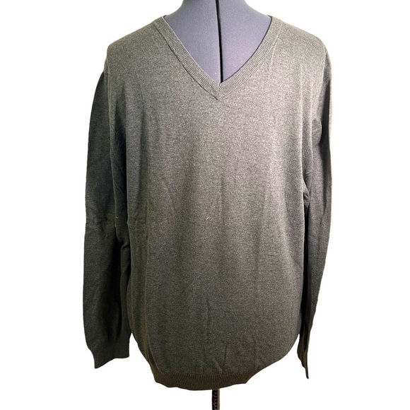 Old Navy V-Neck Sweater Dark Heather Gray - Picture 1 of 12